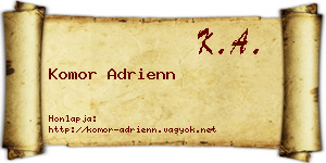 Komor Adrienn névjegykártya